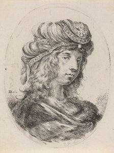 Sultana con un turbante a bande, girata a destra, 1649-1650 da Stefano della Bella