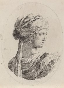 Sultana con turbante velato, vista da dietro da Stefano della Bella