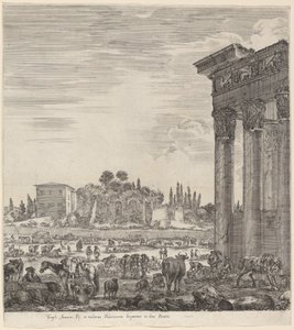Tempio di Antonino e Campo Vaccino da Stefano della Bella