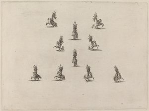 Dieci cavalieri con grandi elmi piumati, 1652