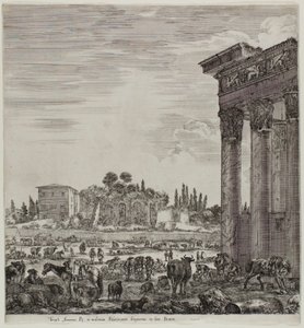 Il Tempio di Antonino e il Campo Vaccino da Stefano della Bella
