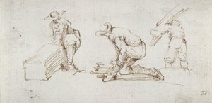 Tre studi di figura da Stefano della Bella