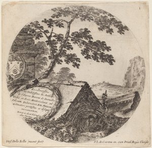 Pagina del Titolo per "Paysages et ruines de Rome" da Stefano della Bella