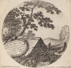 Pagina del titolo per Paysages et ruines de Rome da Stefano della Bella