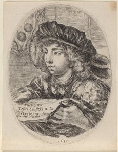 Pagina del titolo per "Plusieurs Testes Coiffées a la Persienne" da Stefano della Bella