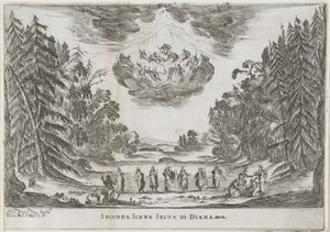 Seconda scena: il bosco di Diana da Stefano della Bella