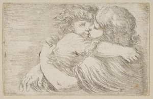 Due bambini si abbracciano, ca. 1662 da Stefano della Bella