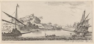 Due galee e i loro lanci, entro il 1647 da Stefano della Bella