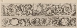 Due bande ornamentali con Cupido e teste delle quattro stagioni, probabilmente 1648 da Stefano della Bella