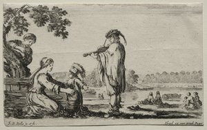 Varie figure e paesaggi: Un violinista, 1649 da Stefano della Bella