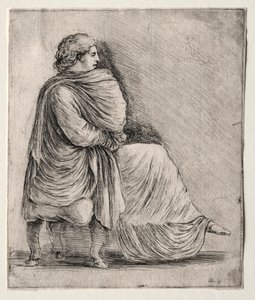 Donna Seduta su uno Sgabello, c. 1620-1630 da Stefano della Bella