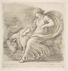Giovane donna che cerca di fermare un toro, ca. 1660 da Stefano della Bella
