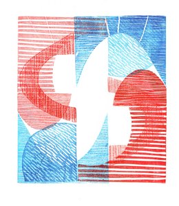 1961 III, 2016 (stampa linoleografica su carta) da Stephen Dow