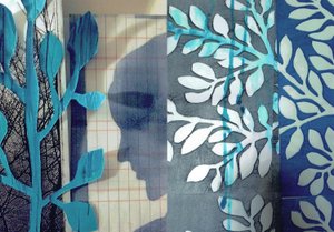 La Foret VI, 2017 (monoprint e collage fotografico)