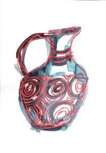 Vessel IV, 2016 (pastello a olio e tintura per tessuti su carta)
