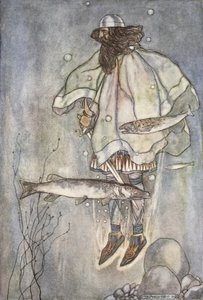 Fergus scende nel lago, illustrazione da 