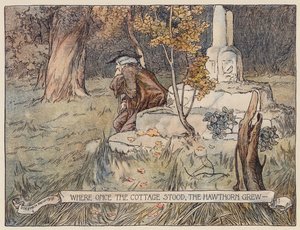 Illustrazione per Il Villaggio Abbandonato di Oliver Goldsmith (litografia a colori)