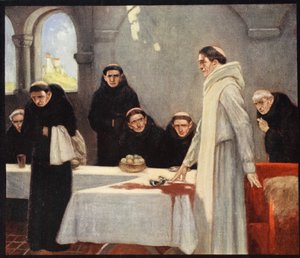 San Benedetto e i monaci, illustrazione da 