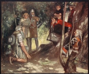 San Luigi di Francia nel Bosco di Vincennes, illustrazione da 
