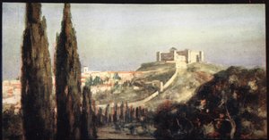 Spoletto, il luogo di nascita di San Benedetto, illustrazione da 
