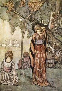 Fecero un accampamento e i cigni cantarono per loro, illustrazione da 