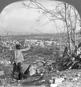 Veduta generale delle 450 pagode dalla collina di Mandalay, Birmania