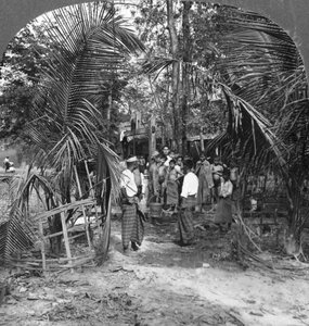 Scolari della Missione Battista Americana, Rangoon, Birmania, 1908 da Stereo Travel Co