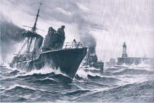 Pattugliatori e dragamine che salpano dal porto di Zeebrugge, da 