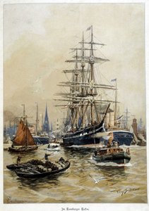 Il porto di Amburgo, inizio XX secolo da Willy Stoewer 