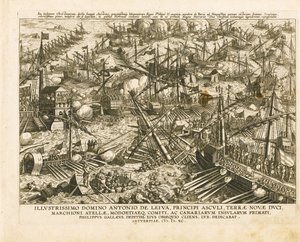 La battaglia di Lepanto del 7 ottobre 1571, ca. 1578 da Stradanus