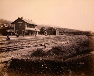 Stazione di Mallakah-Zahleh sulla linea ferroviaria Beirut-Damasco da Studio Bonfils