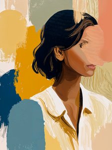 Ritratto astratto dai colori vivaci da Studio Palette