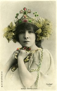 Henriette Rosine Bernard alias Sarah Bernhardt come "La principessa lontana", opera di Edmond Rostand (foto b/n)