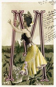 Mlle Marville, artista degli anni 1900 - Alfabeto in cartolina