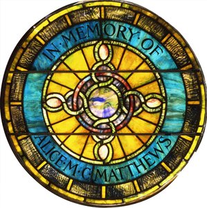 Finestra circolare in vetro piombato di Tiffany Studios (vetro piombato) da Studios Tiffany