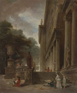 Colonnato e giardini di Palazzo Medici da Style of Hubert Robert