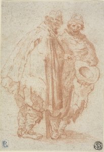 Due uomini barbuti con mantelli stracciati da Style of Jacques Callot