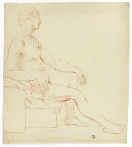Nudo maschile accademico seduto da Style of Jacques Louis David