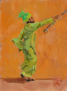 Danzatrice indiana verde con chimta da Sue Wales