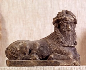 Antichità orientale: toro androcefalo. Statuetta in bronzo e argento. Periodo sumero. Da Sumer. Parigi, Museo del Louvre da Sumerian Sumerian