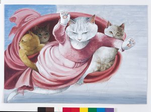 Illustrazione da Cats Galore! A Compendium of Cultured Cats (pub. 2015) da Susan Herbert