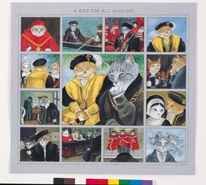 Illustrazione da Cats Galore! A Compendium of Cultured Cats da Susan Herbert