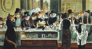 Illustrazione da Cats Galore! A Compendium of Cultured Cats da Susan Herbert