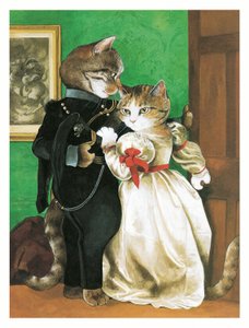 Illustrazione da Pre-Raphaelite Cats (pub. 1999)