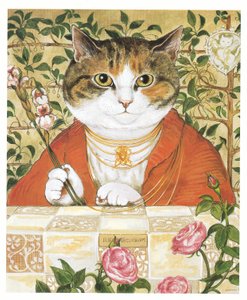 Illustrazione da Pre-Raphaelite Cats (pub. 1999) da Susan Herbert
