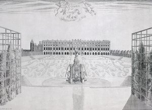 Fronte sud di Hampton Court, c.1830 da Sutton Nicholls