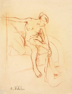 Donna Nuda Seduta su un Letto da Suzanne Valadon