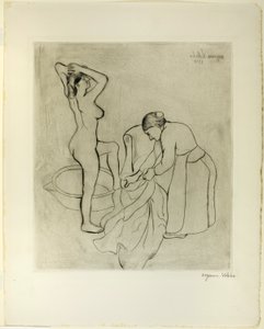 Donna con grandi seni e vecchia donna