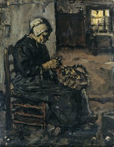 Contadina che pela patate