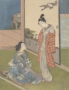 Una ragazza che scrive una lettera, XVIII secolo da Suzuki Harunobu